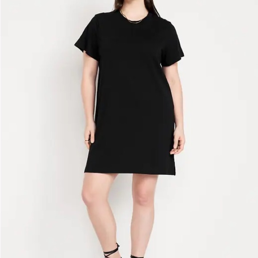 Old Navy Crew-Neck Mini T-Shirt Black Dress Size XXL 100% Cotton